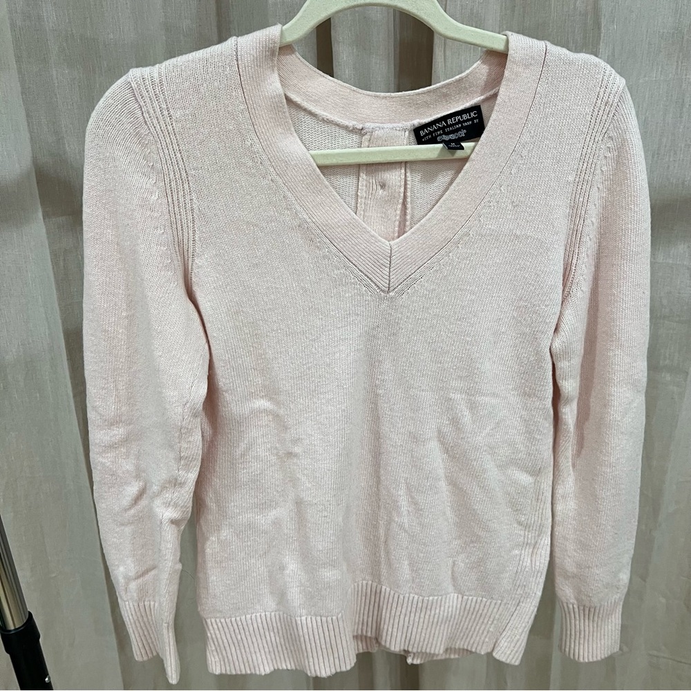Banana Republic Italian Fine Wool Pink Sweater US Size Medium